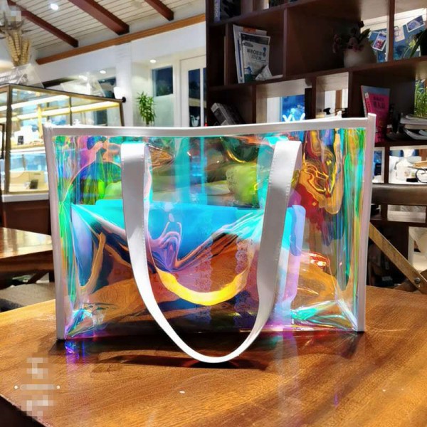 Hot sell Female Transparent Handbags Beach bag  PV...