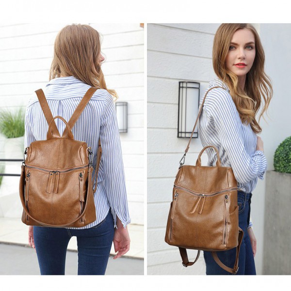 Youkan Fashion woman backpack travel leather bag woman handbag two way shoulder bag Geniue sheep leather bags soft leather backpack