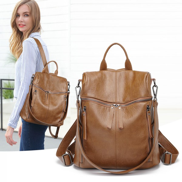 Youkan Fashion woman backpack travel leather bag w...