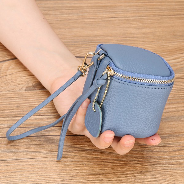 Youkan Fashion Top Grade Real Leather lap dips leather women's cosmetic bag coin purse hand carrying coin purse