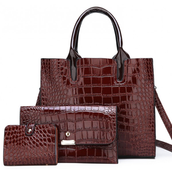 2020 YouKan Fashion 3 Pcs In 1 Set Crocodile Leath...