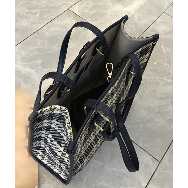 Large capacity Tote bag niche design plaid handbag shopping bag