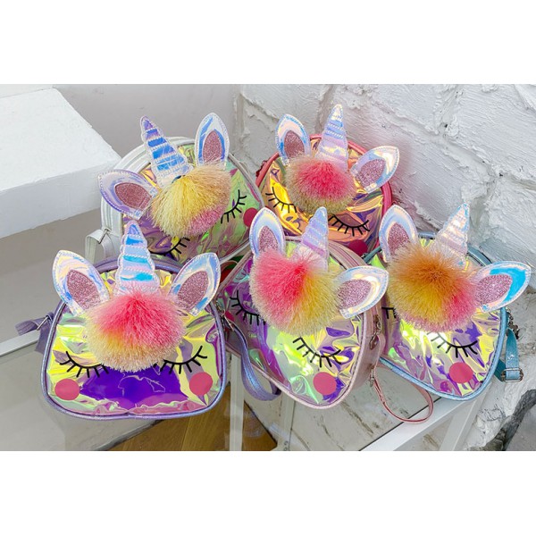 Children's spring new laser shoulder bag Little Monster crossbody bag