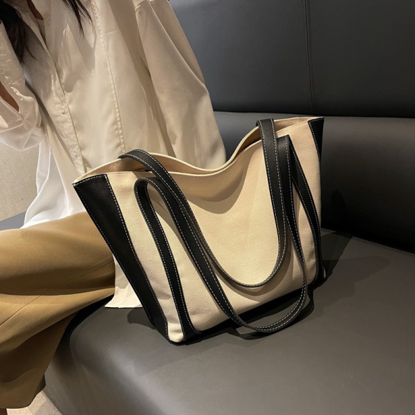 Tote bag women's large capacity Canvas carry bag retro single shoulder bag senior texture crossbody bag