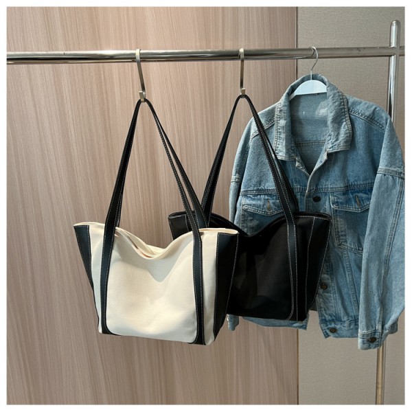 Tote bag women's large capacity Canvas carry bag retro single shoulder bag senior texture crossbody bag