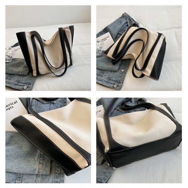 Tote bag women's large capacity Canvas carry bag retro single shoulder bag senior texture crossbody bag