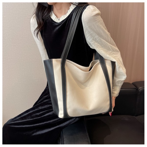 Tote bag women's large capacity Canvas carry bag retro single shoulder bag senior texture crossbody bag