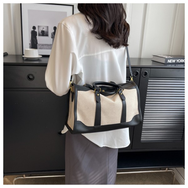 Commuting large capacity canvas bag short travel bag simple fashion one shoulder cross-body Tote bag
