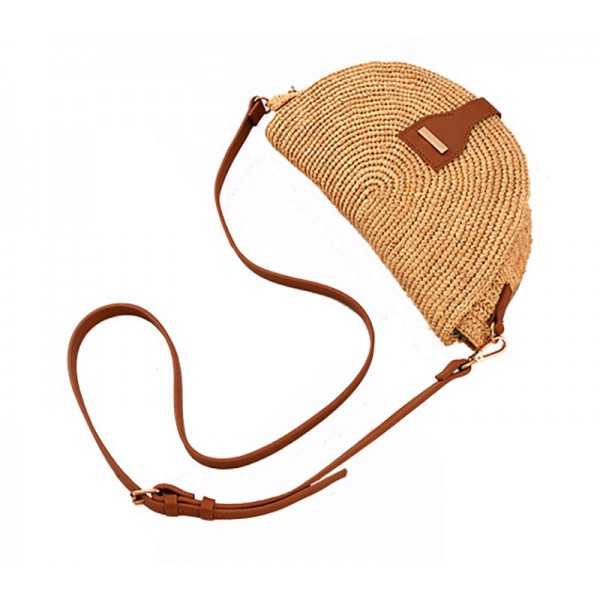 Raffia hand-woven straw crossbody bag Women's Travel holiday Beach Beach bag Shoulder bag
