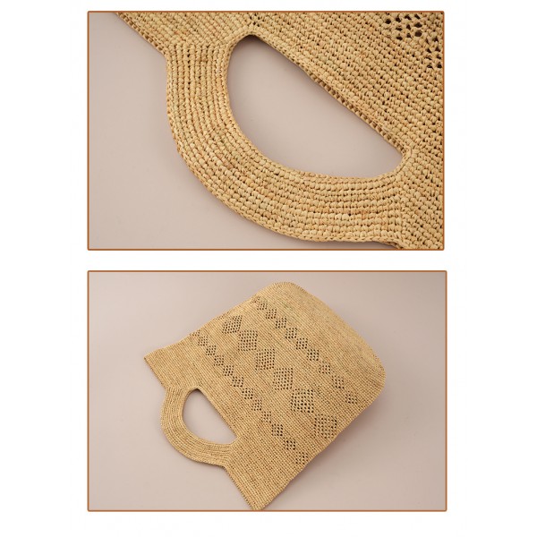 Raffia hand-woven straw tote Handbag Women's Travel holiday bucket bags