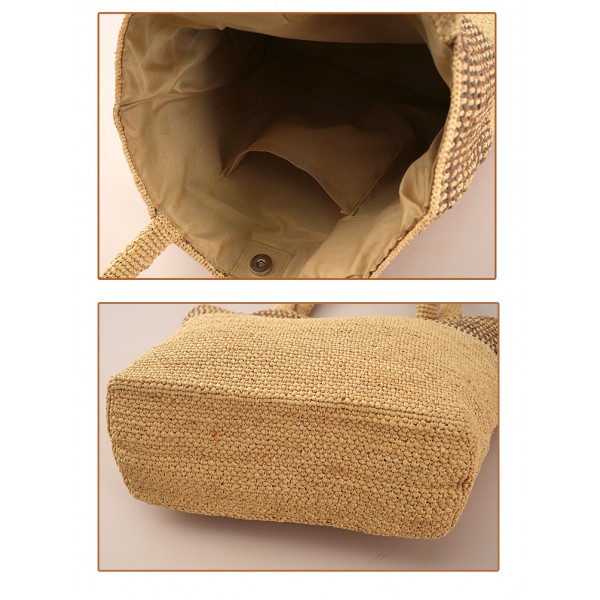 Raffia hand-woven straw tote big Handbag Women's Travel holiday tote handbags