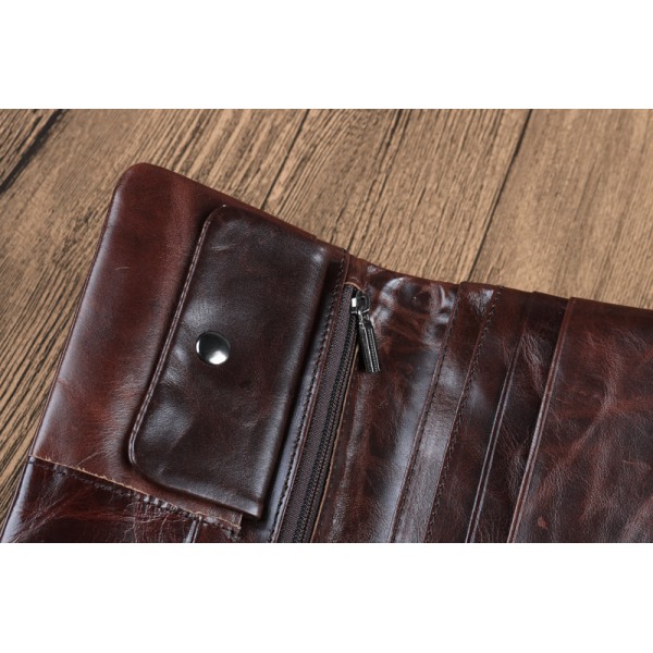 Youkan Fashion small hand bag full grain cow genuine leather money wallet coin purse for men