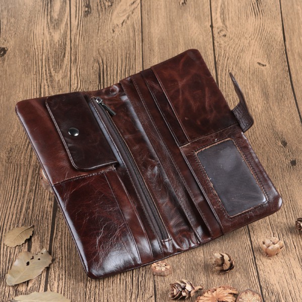 Youkan Fashion small hand bag full grain cow genuine leather money wallet coin purse for men