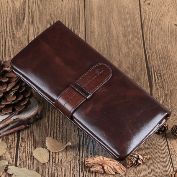 Youkan Fashion small hand bag full grain cow genuine leather money wallet coin purse for men