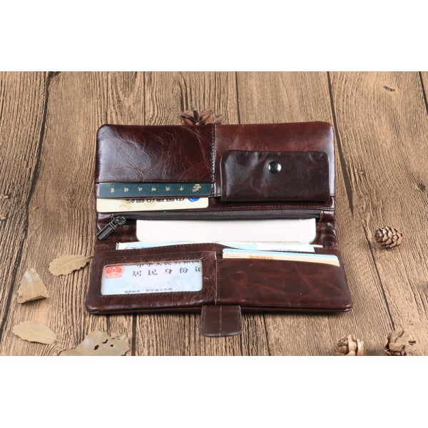 Youkan Fashion small hand bag full grain cow genuine leather money wallet coin purse for men