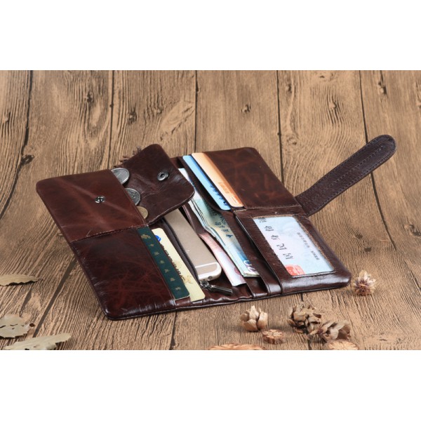 Youkan Fashion small hand bag full grain cow genuine leather money wallet coin purse for men