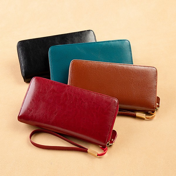 Youkan Fashion Women's Long purse Full grain Geniue Leather card & coin wallet suitable hold mobile