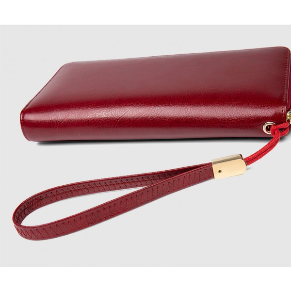Youkan Fashion Women's Long purse Full grain Geniue Leather card & coin wallet suitable hold mobile