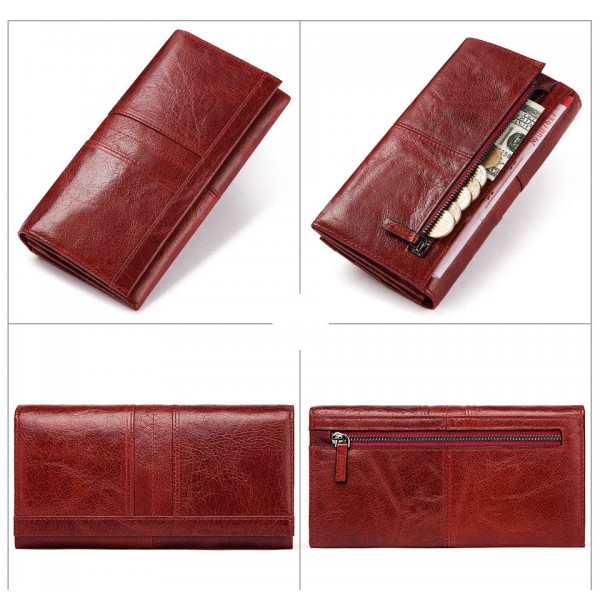 Youkan Fashion  long multi-card large-capacity RFID anti-theft brush mobile phone Women's wallet