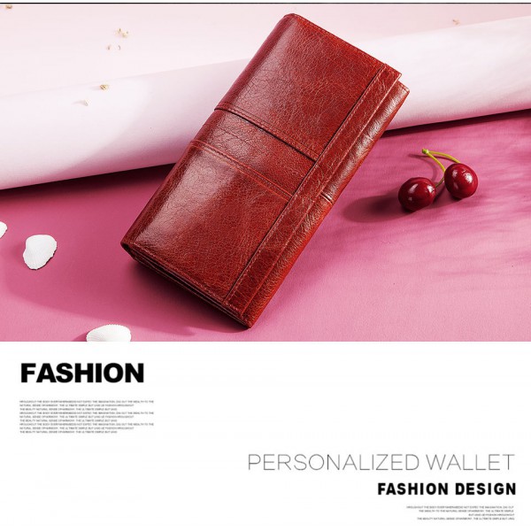 Youkan Fashion  long multi-card large-capacity RFID anti-theft brush mobile phone Women's wallet