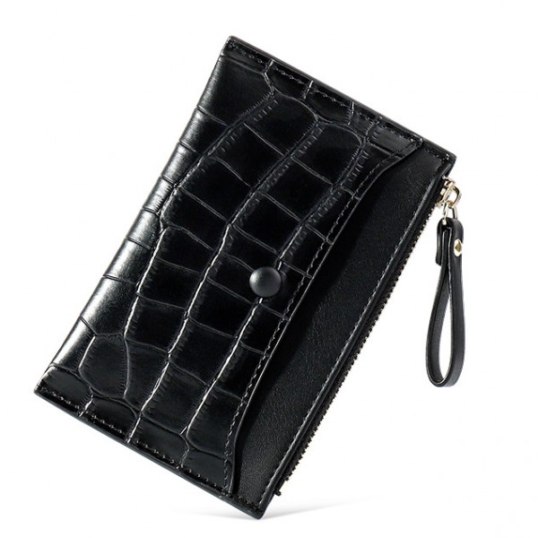 Youkan fashion new mini zipper coin bag ultra thin multi card Pu card bag simple short women's zero wallet