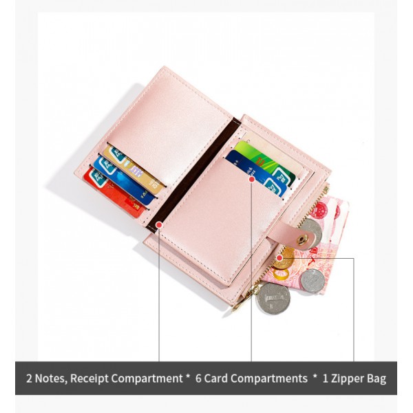 Youkan Fashion New PU zipper Korean version of pearly laser coin zero wallet girl's multi-card bit creative card bag