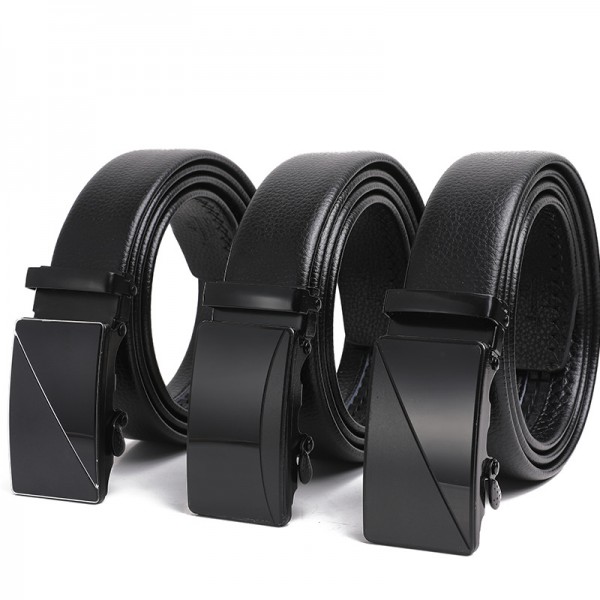 Men's Leather Auto-Lock Buckle Belts