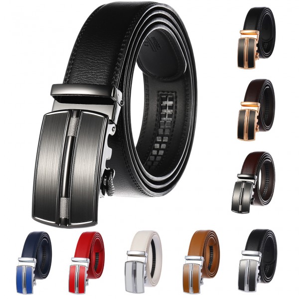 Men's Leather Auto-Lock Buckle Belts