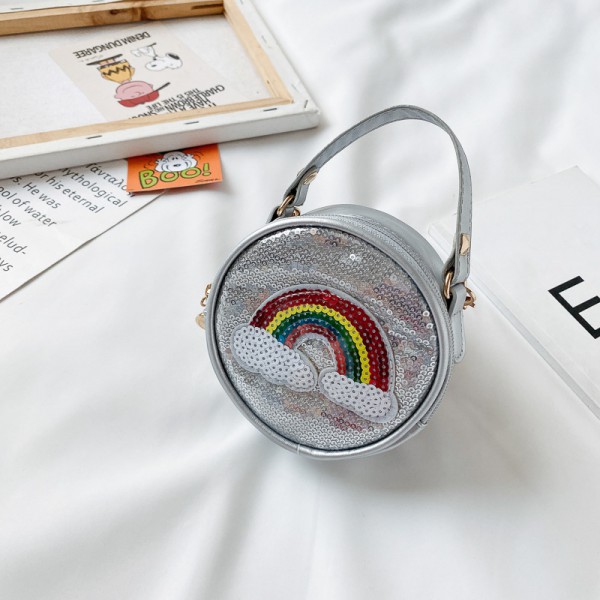 Hot sale fancy rainbow crossbody bag round shape k...
