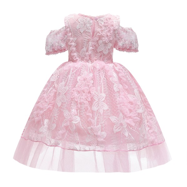 Youkan Fashion Hot Sale Pink Color Wedding Kids Clothing Party Dress For Girl