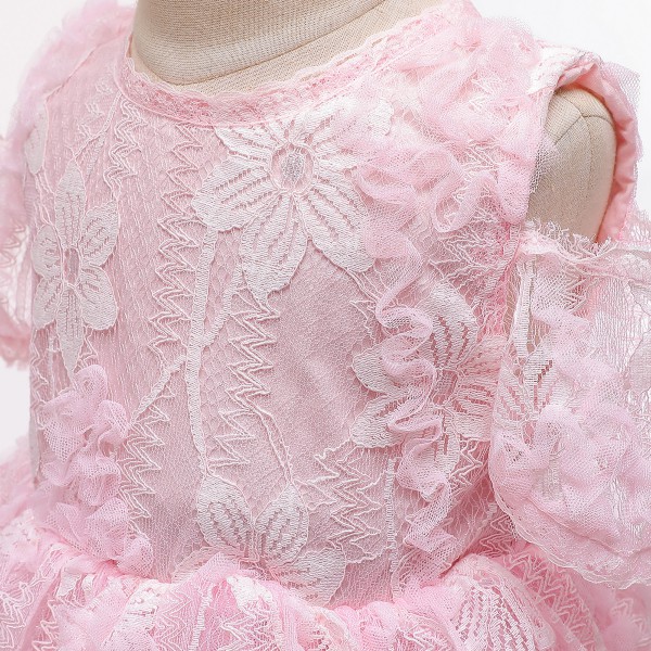 Youkan Fashion Hot Sale Pink Color Wedding Kids Clothing Party Dress For Girl