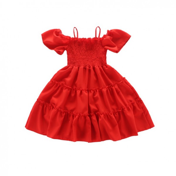 Youkan Fashion Red Dress Girls Summer Kids Princes...