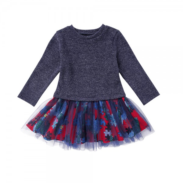 Youkan Fashion Autumn style high quality floral printed beautiful baby girl  party dress