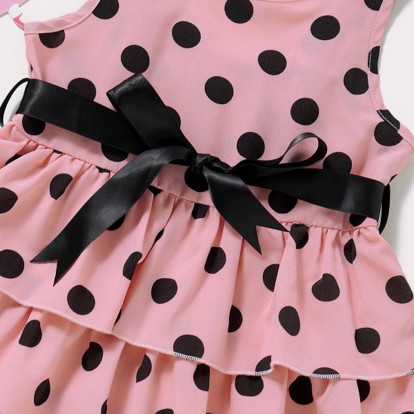 Cheap Baby girl summer dress boutique girl clothing with Dot Bow-knot 