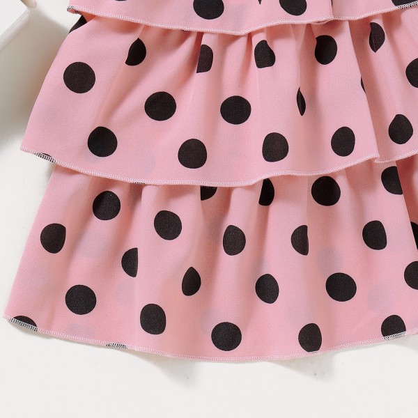 Cheap Baby girl summer dress boutique girl clothing with Dot Bow-knot 