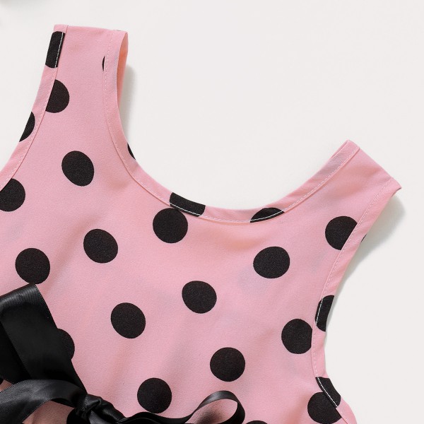 Cheap Baby girl summer dress boutique girl clothing with Dot Bow-knot 