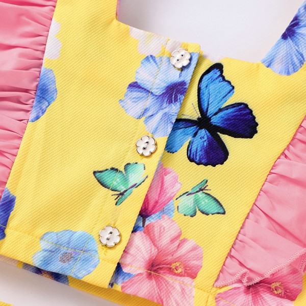 Youkan Fashion Summer Children Toddler Baby Girls Floral Vest Crop Tops Shorts Set Summer Outfit Kid 