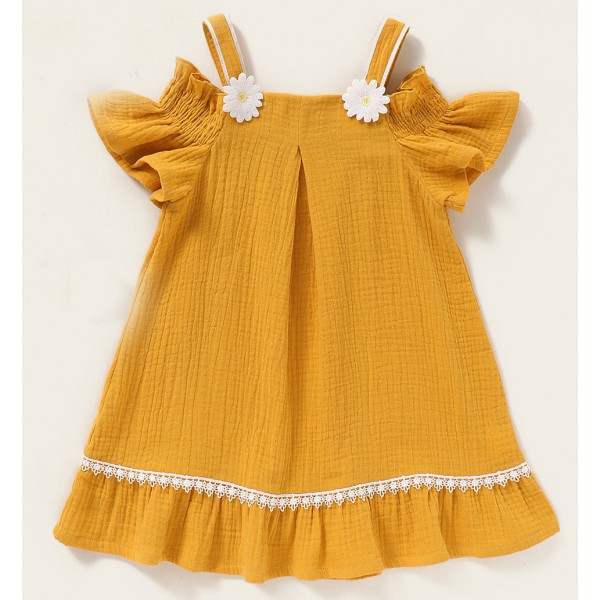 2020 new Sleeveless baby dress dress girls pure color baby dress 