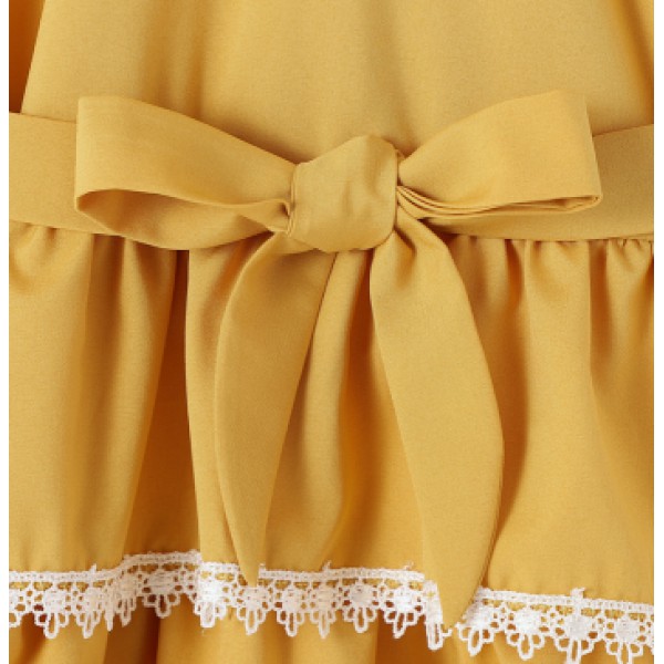 Wholesale princess Youkan fashion baby girls sleeveless lace ruffle boutique girls dress