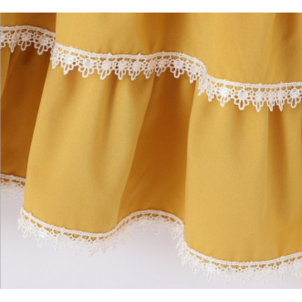 Wholesale princess Youkan fashion baby girls sleeveless lace ruffle boutique girls dress