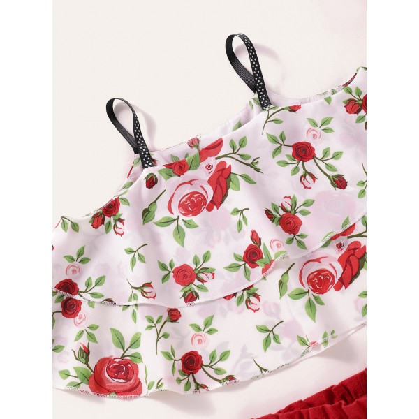 Youkan Fashion kids floral halter top shorts suit summer children girls clothing sets 