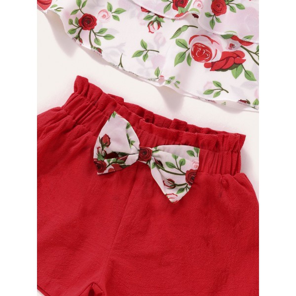 Youkan Fashion kids floral halter top shorts suit summer children girls clothing sets 