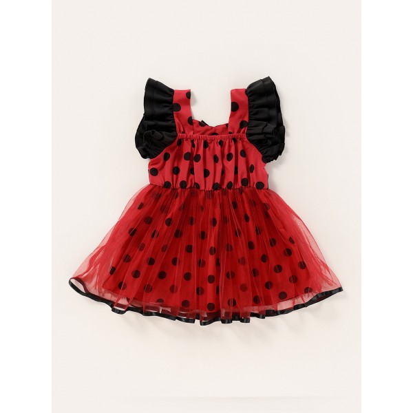 Youkan Fashion Kids Summer short Sleeve Dot baby princess dress for Girls