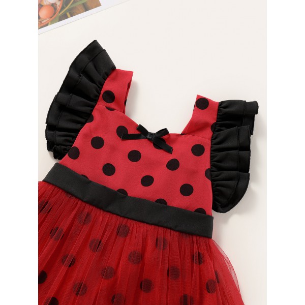 Youkan Fashion Kids Summer short Sleeve Dot baby princess dress for Girls