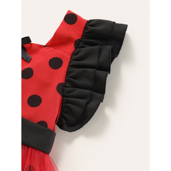 Youkan Fashion Kids Summer short Sleeve Dot baby princess dress for Girls