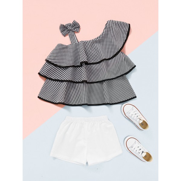 Youkan Fashion layered plaid vest 2pcs set childre...