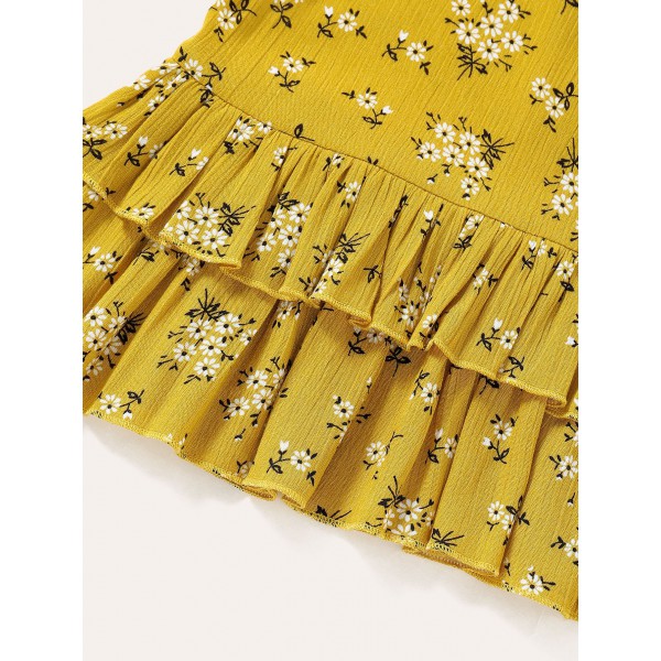 Youkan Fashion Kids Floral Sleeveless Romper Baby Ruffle Fashion Clothes Baby Outfits