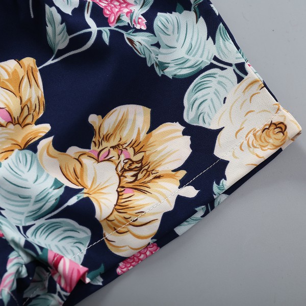 Youkan Fashion Little girl suit with white sleeveless shirt fancy bows tiny floral shorts 