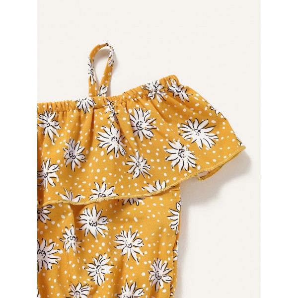 Baby Girl Summer Clothing Set Kids Off Shoulder Floral Top With  Shorts 2Pcs Suit 