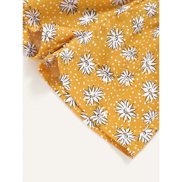 Baby Girl Summer Clothing Set Kids Off Shoulder Floral Top With  Shorts 2Pcs Suit 